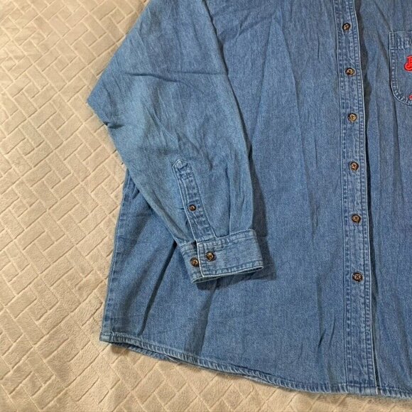 Scooby Doo Women 22 Denim Shirt Shacket Casual Button Up 100% Cotton Long Sleeve - Picture 3 of 12